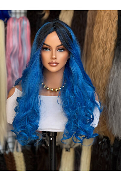 favorim peruk Luxury yeni sezon siyah mavi peruk