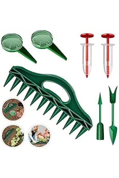 Generic Yelajoy 7-Piece Sowing Tool Set | 12-Hole Seed Spreader for Lawn & Ga...