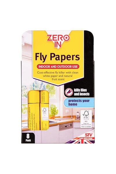 Generic ورق طارد للذباب من زيرو إن إس تي في، عبوة من 8 قطع، أصفر