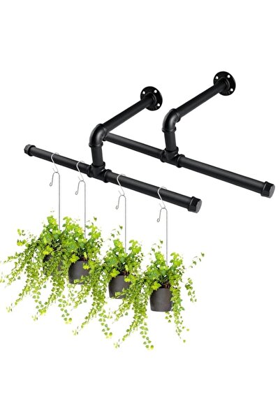 Generic عبوة من 2 وعاء معلق للنباتات الداخلية وحامل نباتات للسقف والنافذة وقض...