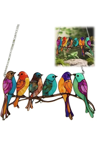 Generic Garden Suncatcher Birds Ornaments, Stained Glass Bird Sun Catcher, Mu...