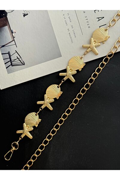 TABA BUTİK Curea de damă ajustabilă din aur cu detaliu de midie și stea