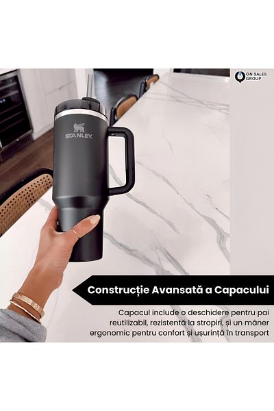 Stanley Quencher H2.0 Flowstate Thermos Mug 1180ml Stainless Steel, Black