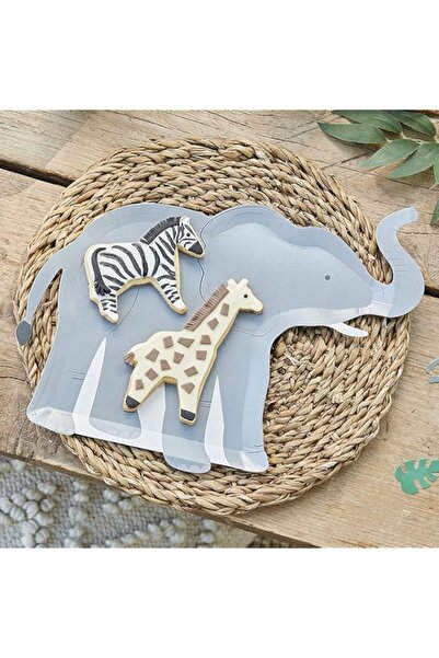 Generic أطباق ورقية صديقة للبيئة على شكل فيل من جينجر راي "دعونا ننطلق" - عبو...