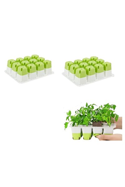 Generic صينية بدء البذور، قطعتان من 12 خلية، مجموعة بدء البذور القابلة لإعادة...