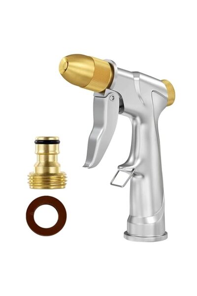 Generic فوهة خرطوم حديقة أنججو، مسدس رش معدني عالي التحمل 100% مع فوهة نحاسية...