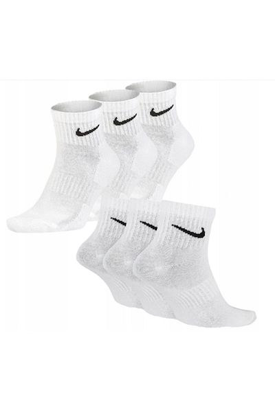 Nike Everyday Cushion Men's Sports Socks, 6 Pairs, Cotton, White, Size 42-46