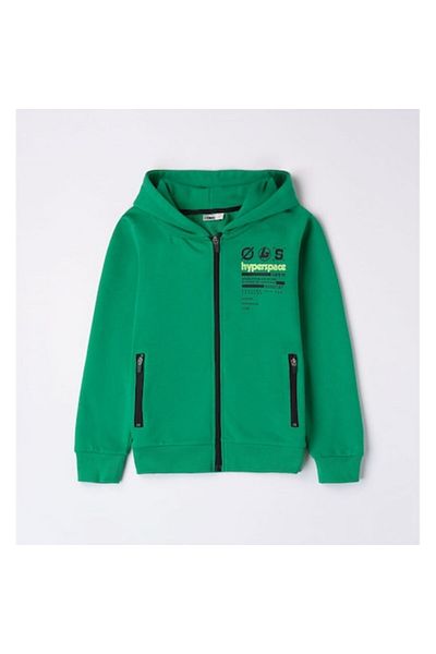 İDO Boy's Zipper Hoodie with Hood, I Do, 4.7695, Green, 170-176 cm