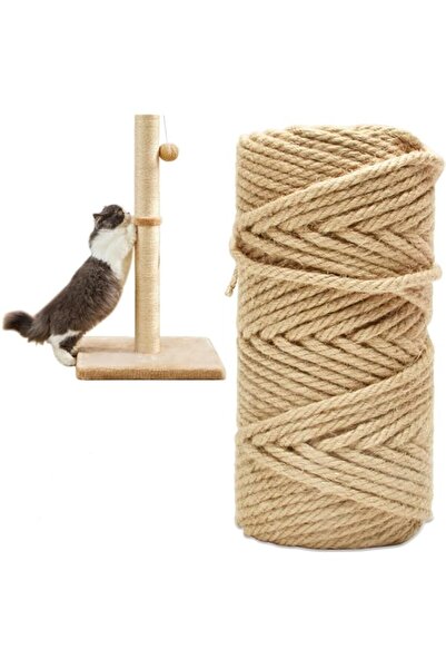 Generic حبل السيزال من بيج ثري بطول 50 مترًا، حبل من الجوت الطبيعي بسمك 6 مم ...