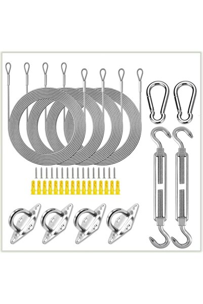 Generic طقم تثبيت مظلة شمسية مُحسّن من زارمانوي، 44 قطعة، طقم أدوات مظلة شمسي...