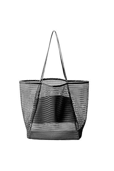 Generic حقيبة شاطئ للنساء، حقائب عائلية خفيفة الوزن للشاطئ، حقيبة سفر شبكية ل...