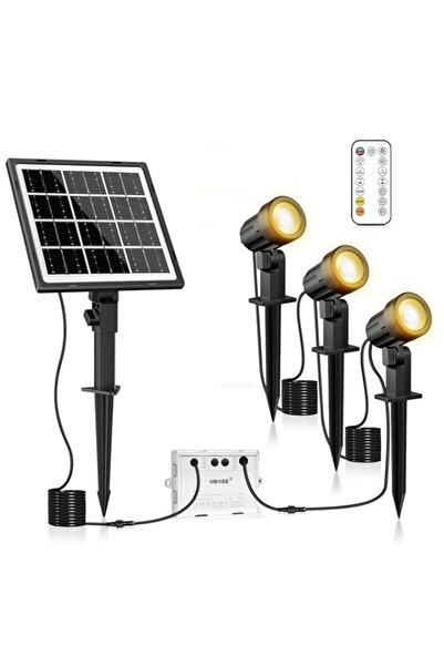 Generic MEIKEE 3 في 1 مصباح حديقة يعمل بالطاقة الشمسية متغير اللون مع جهاز تح...