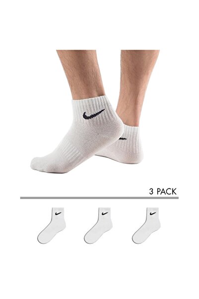 Nike DRI-FIT Mid-Calf Socks with Sweat Absorption - Model SX7677-100M, Size 38-41EU, White, Set of 3