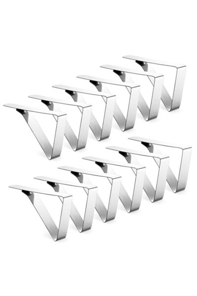 Generic مشبك غطاء مفرش طاولة من الفولاذ المقاوم للصدأ عالي التحمل من Twizzer - حامل مفرش طاولة مقاوم للرياح