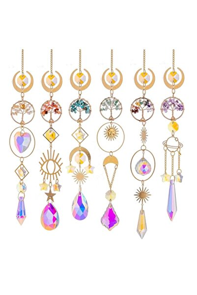 Generic 6 Pcs Suncatchers for Garden & Windows Hanging - Rainbow Prism Sun Ca...