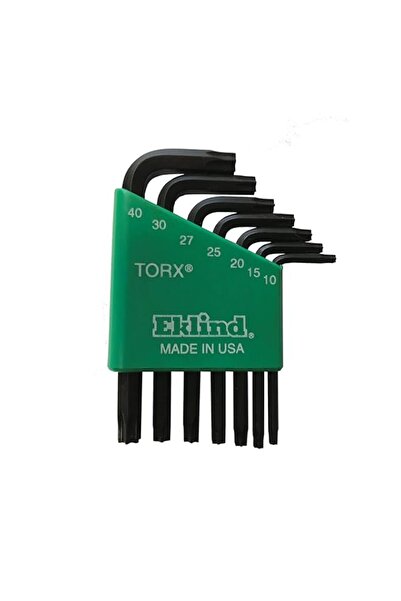Generic EKLIND 10807 TORX star L-Key - مجموعة من 7 قطع T10-T40 سلسلة قصيرة