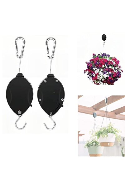 Generic عبوتان من حاملات النباتات القابلة للسحب، بكرات نباتات لتعليق النباتات...