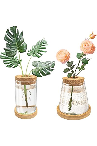 Generic Desktop Glass Flower Pot Glass Vase, Flower Pot Propagation Station w...
