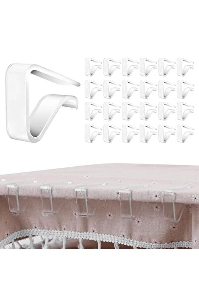 Generic 24 Pieces Clear Tablecloth Clips, Durable Plastic Table Cover Holders...