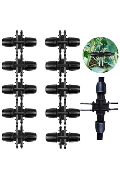 Generic Excefore 10PCS Barbed Tee Irrigation Tube,1/2 Inch to 1/4 Inch Irriga...