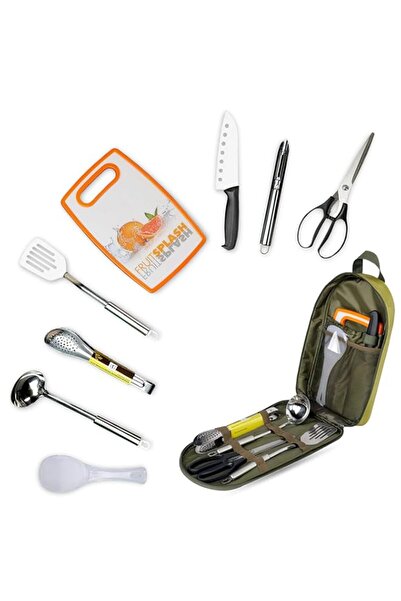 Generic أدوات مطبخ، مجموعة أدوات من الفولاذ المقاوم للصدأ، ملحقات مع حقيبة حم...