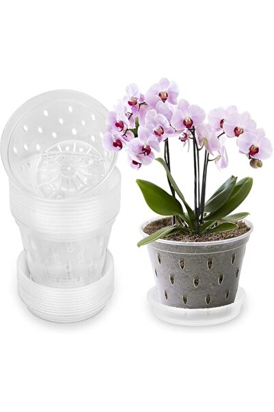 Generic ChicAbode 5 قطع من أواني الأوركيد، أواني الأوركيد ذات الثقوب، وعاء نب...