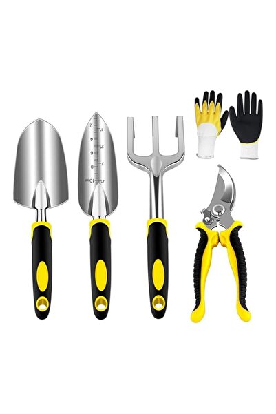 Generic مجموعة أدوات حديقة من موتيم، مكونة من 5 قطع، تتضمن مجرفة زراعة، ومجرف...