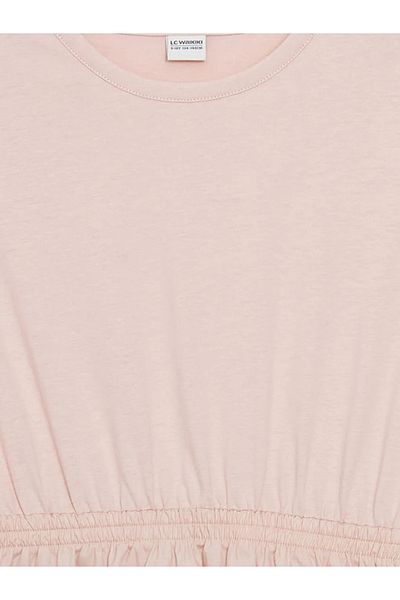 LC Waikiki Lcw Kids Pink Crew Neck Girls' Dress