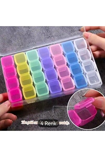 Genel Markalar 28 Bölmeli Çok Amaçlı Çok Renkli Kilitli Takı ve Saklama Kutusu