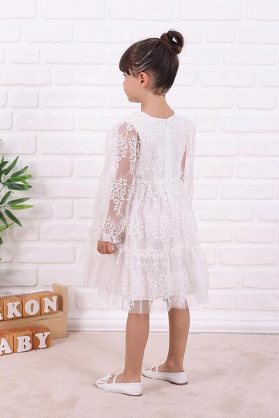 kidello Ecru Lez Lace Girl's Dress (2-8 Years)