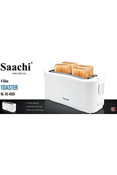 SAACHİ 4-Slice Toaster, White, NL-TO-4565
