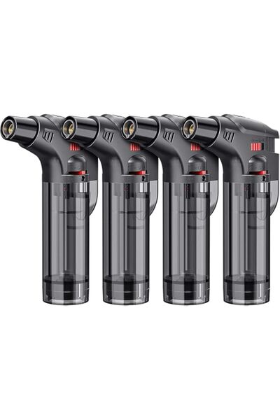 Generic 4 Pack Torch Lighters Set, Butane Refillable Jet Flame Lighter, Windp...