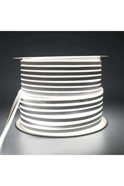OEM Furtun LED Neon Flex 220V, 10M, Lumina Alb Rece 6000K, Cablu alimentare inclus