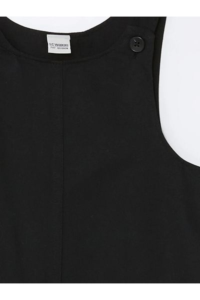 LC Waikiki Lcw Kids New Black Crew Neck Basic Girls' Salopet Dress