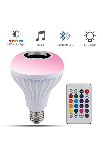 Taled Bluetooth Hoparlörlü Kumandalı Rgb Akıllı Led Ampul-16 Renk