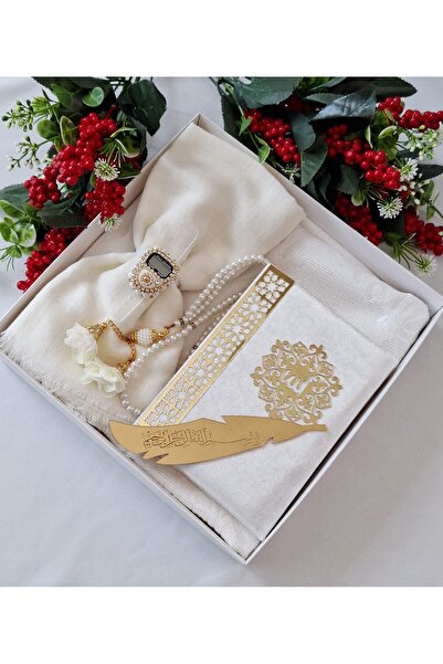 hira tasarım Gelin Bohça Seccade Seti Yasini Şerif Namaz Seti Flamlı Başörtü Gelin Bohça Seti Anne Hediyelik