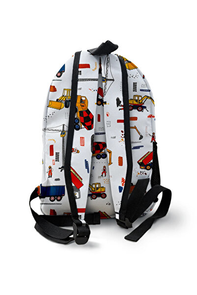 Kokopatik Kişiye Özel İsimli -Şantiye Desenli Okul Çantası