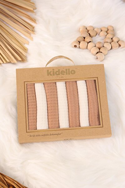 kidello Coffee Ecru Cotton Set of 7 Baby Mouth Wipes