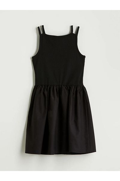 LC Waikiki Lcw Kids Black U Collar Female Child Dress