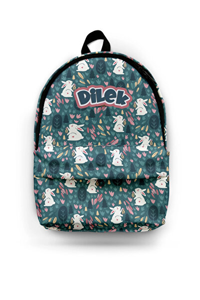 Kokopatik Kişiye Özel İsimli -Rabbit Desenli Okul Çantası