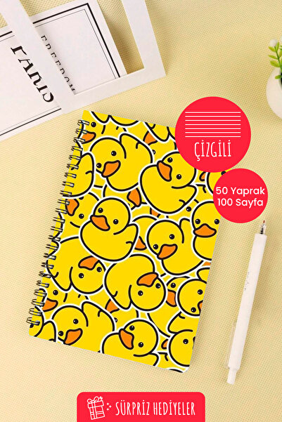 Anime Marketi Sweet Ducks Design A5 Spiral School Notebook 50 Sheets 100 Pages - Lined