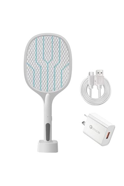 Generic مضرب البعوض الكهربائي الليثيوم، مضرب حشرات قابل لإعادة الشحن مع شبكة ...