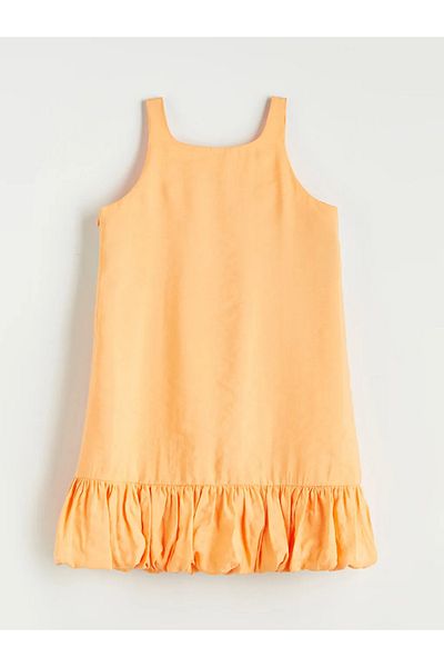 LC Waikiki Lcw Kids Orange Crew Neck Girl Dress