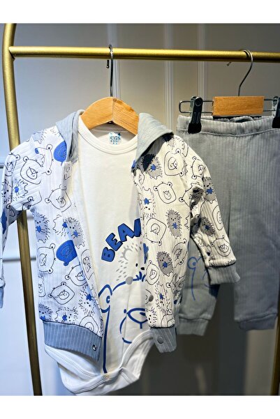 baume clothes Gray Bear Bear 3 Piece Men's Bottom-Top Set