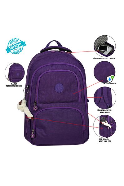 Chocuk Crinkle Fabric Lightweight Backpack - Suitable for School/Daily Use, Waterproof, Multi-Compartment