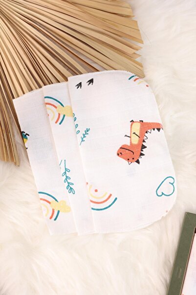 kidello Dinosaur Motif 7-Piece Muslin Baby Mouth Wipes