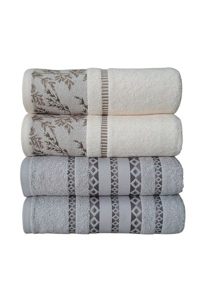 Özdilek Areka Sensu Bamboo Towel 2 Pieces - Cream Gray