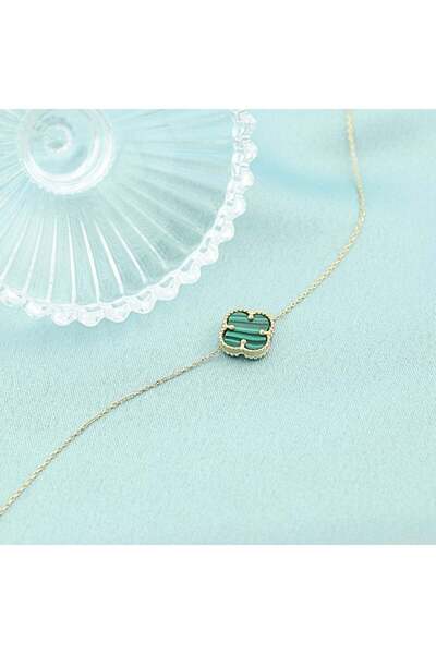 Bijuteria SORELLY Bratara Aur 14k Floare cu Malachit