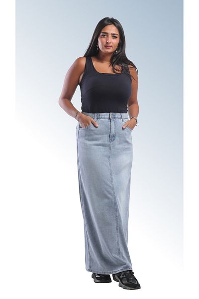 SUGA Luxury Summer Denim Maxi Skirt