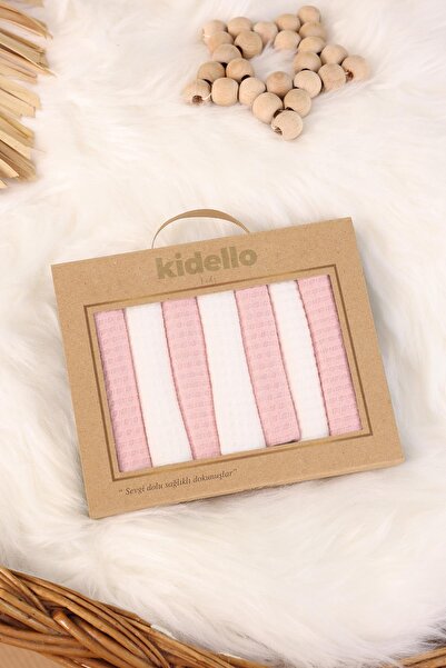 kidello Pink White Cotton 7 Pack Baby Mouth Wipes